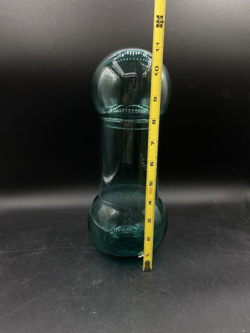 Teal Blue Bubble Top Empoli Apothecary Glass 11” Jar Vintage  - Picture 2 of 7